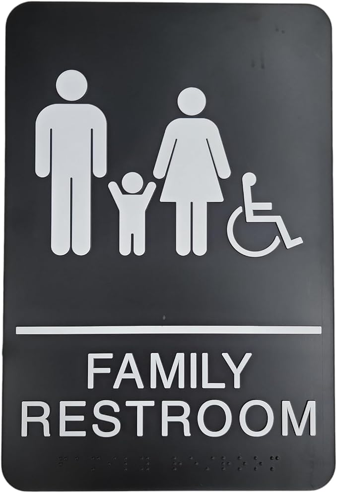 USA Made - Men's and Women's Restroom Signs ADA-Compliant Bathroom Door Signs by RockRidge