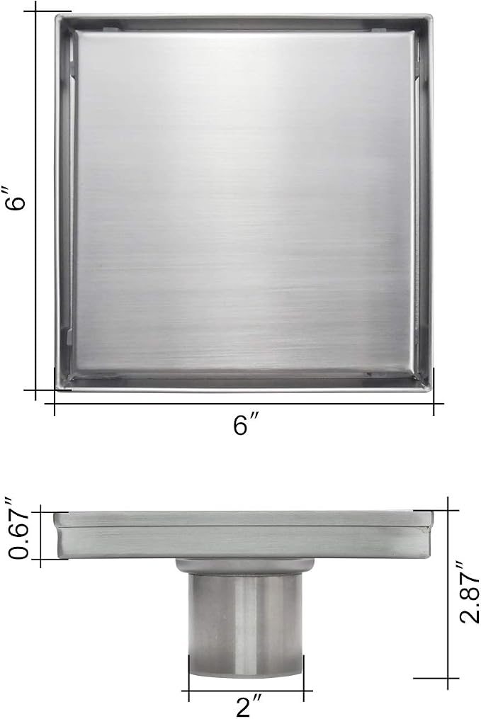 Square Shower Drain, Shower Drain 6 inch - Image 8