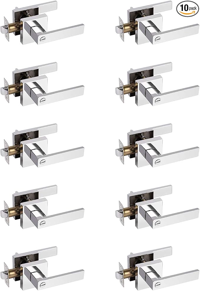 Probrico 10 Pack Commercial Heavy Duty Privacy Door Levers, Flat Style Door by Probrico