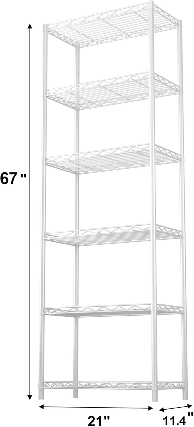 HOMEFORT 6-Tier Wire Shelving, 6 Shelves Unit Metal Storage Rack, Durable - Image 3