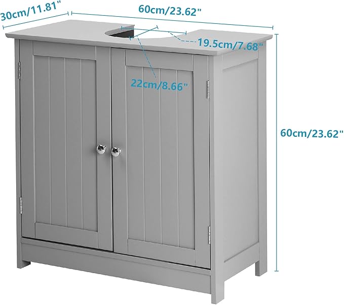 Bonnlo Pedestal Under Sink Storage Bathroom Vanity - Image 3