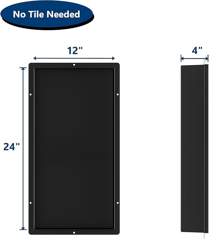 Stainless Steel Shower Niche 24" X 12", No Tile Needed Wall Niche Shower - Image 3