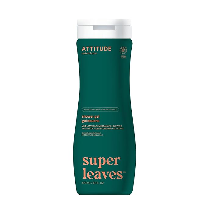 ATTITUDE Body Wash, EWG Verified Shower Gel, Dermatologically Tested, Plant and by ATTITUDE