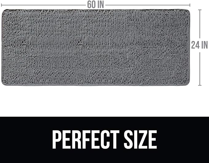 KANGAROO Bathroom Rugs, Chenille Soft Absorbent Bath Rug, Shaggy Shower Mat - Image 2