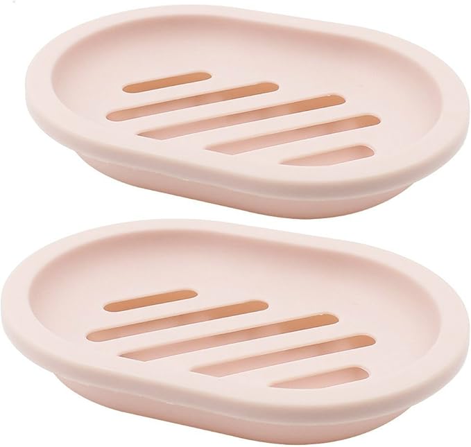 TOPSKY 2-Pack Soap Dish with Drain, Soap Holder, Soap Saver, Easy Cleaning by HomeandKitchenNO1