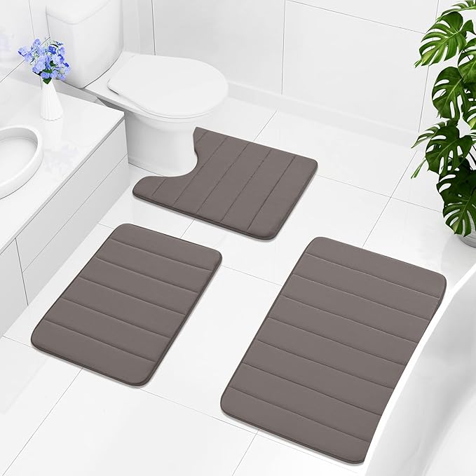 Buganda Memory Foam Bath Mat, Ultra Soft and Non-Slip Bathroom Rugs, Water - Image 8