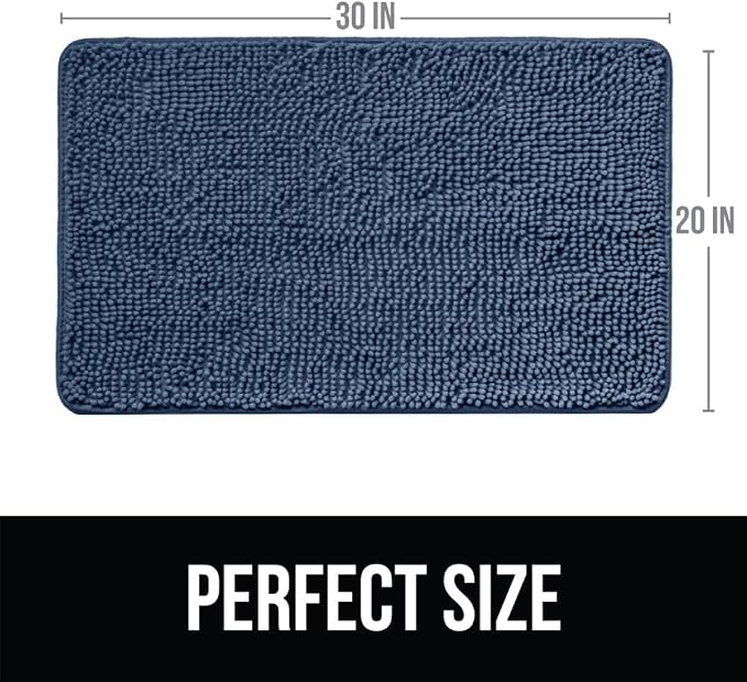 KANGAROO Bathroom Rugs, Chenille Soft Absorbent Bath Rug, Shaggy Shower Mat - Image 2