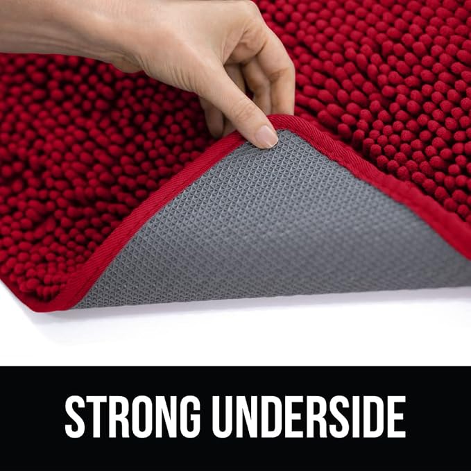 KANGAROO Bathroom Rugs, Chenille Soft Absorbent Bath Rug, Shaggy Shower Mat - Image 8