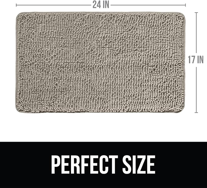 KANGAROO Bathroom Rugs, Chenille Soft Absorbent Bath Rug, Shaggy Shower Mat - Image 2
