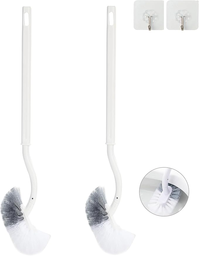 2 Pack Curved Toilet Bowl Brush Without Holder by Ryhiac