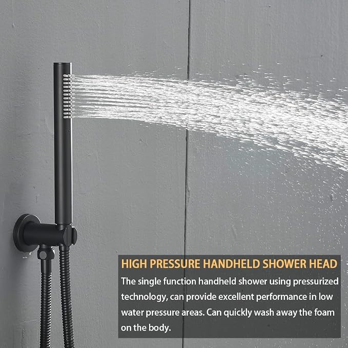 Matte Black Round Shower Faucet Set - Image 6
