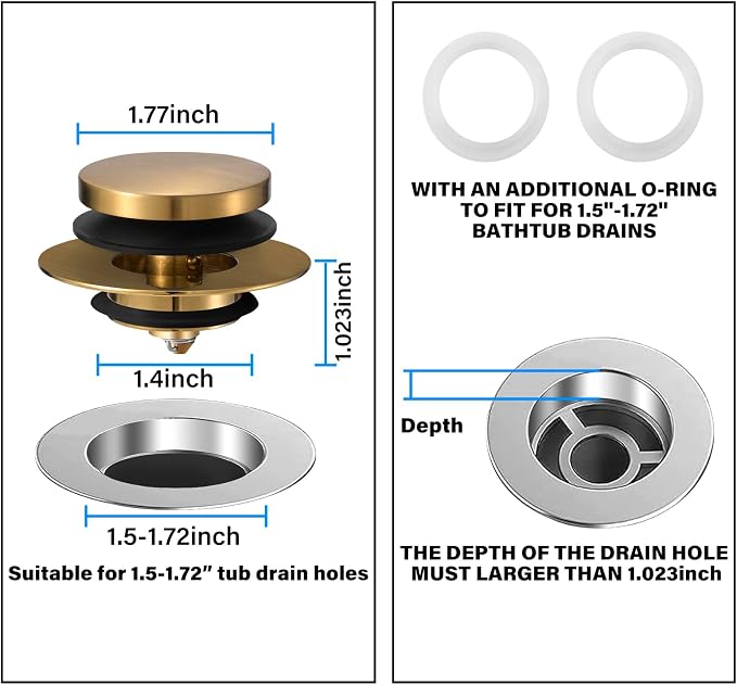 Bathtub Drain Stopper, Uxoz Universal Tub Stopper - Image 5