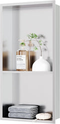 Neodrain No Tile Shower Niche, Brushed Stainless Steel Bathroom Shelf 24" X 12" by Neodrain