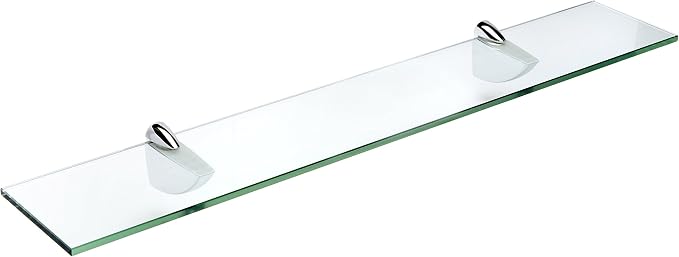 Spancraft Glass O-4.75x33-Chrome Oriole Glass Shelf, 4.75" x 33" by Spancraft