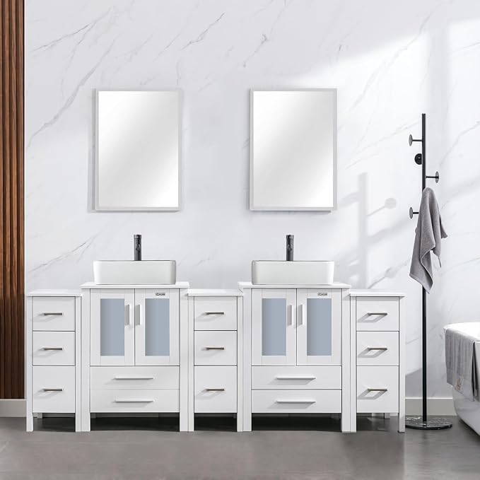 eclife 84" Modern Bathroom Vanity Sink Combo Freestanding Cabinet by eclife