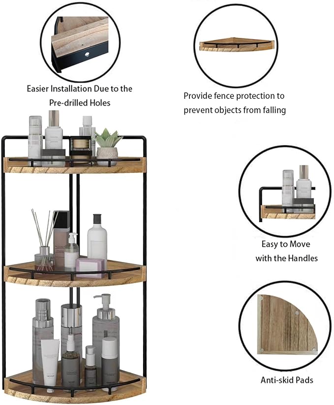 Dorhors 3-Tier Corner Bathroom Organizer Countertop - Image 4