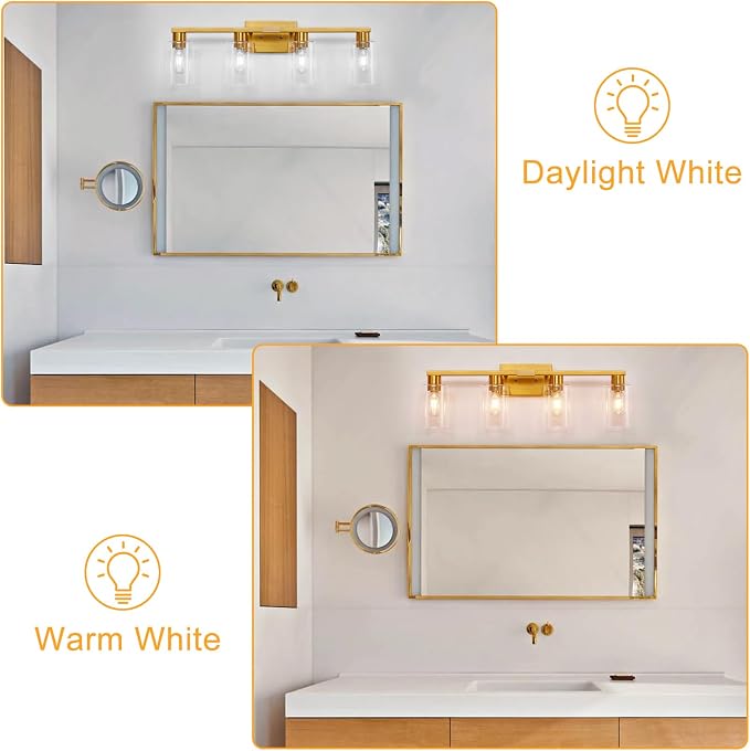 Brushed Gold Bathroom Light fixtures, Living Room Bedroom Hallway, Bathroom - Image 6