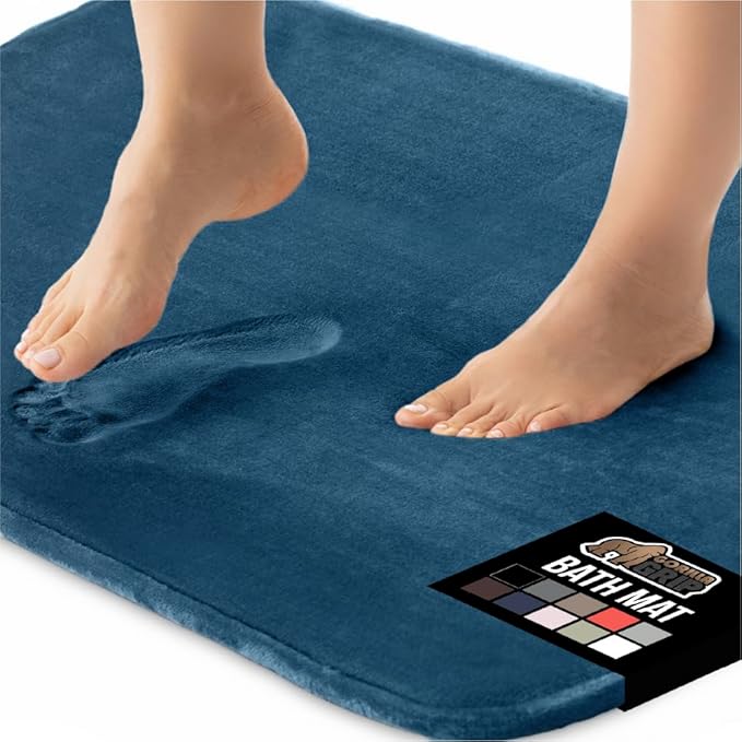 GORILLA GRIP Memory Foam Bath Mat, Soft Absorbent Velvet Bathroom Mats by GorillaGrip