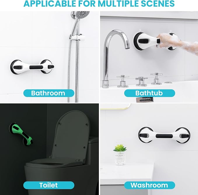 TAILI Shower Grab Bar Glow in The Dark, 2 Pack 12.2 in Grab Bars - Image 8