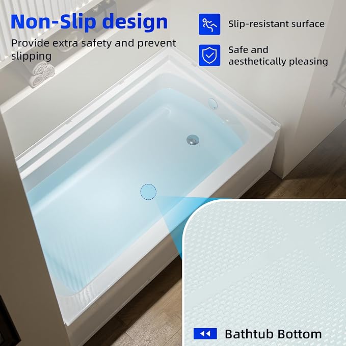 WOODBRIDGE 60” x 32” Alcove Soaking Bathtub in white - Image 3