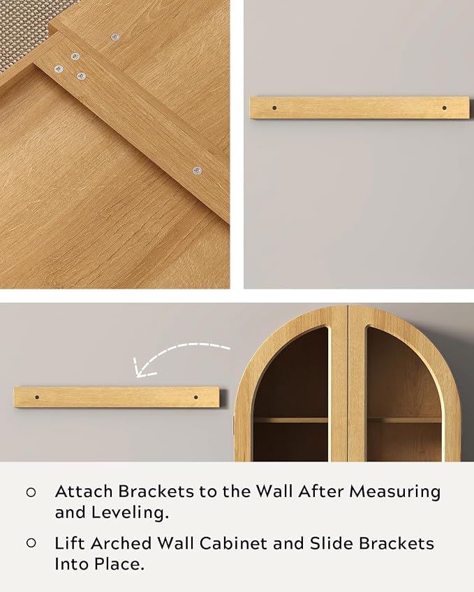 Large Arched Bathroom Wall Cabinet Modern Wooden Display Cabinet - Image 6
