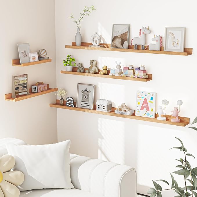 Heimlove Picture Ledge Shelf, Small Floating Shelves Set of 2, 16 Inches - Image 7