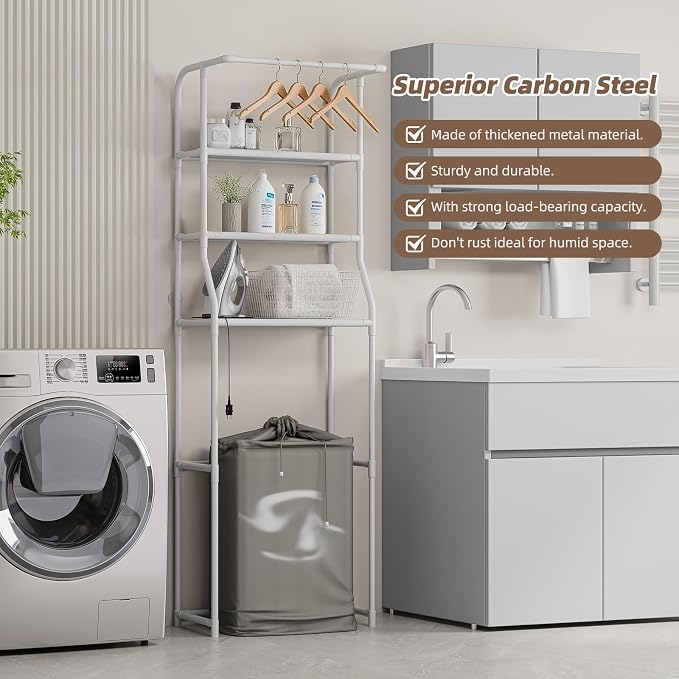 Over The Toilet Storage Shelf, 3-Tier Freestanding Bathroom Organizer - Image 7