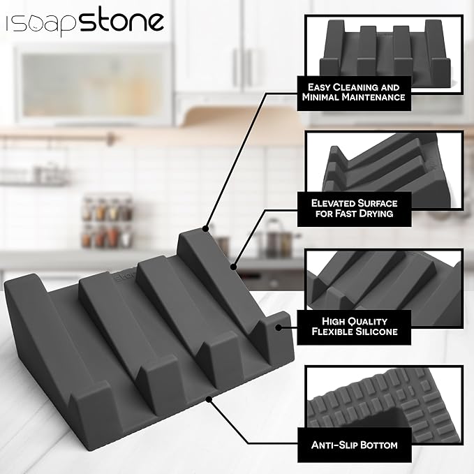 Silicone Soap Dish Self Draining Bar Soap Holder - Image 5