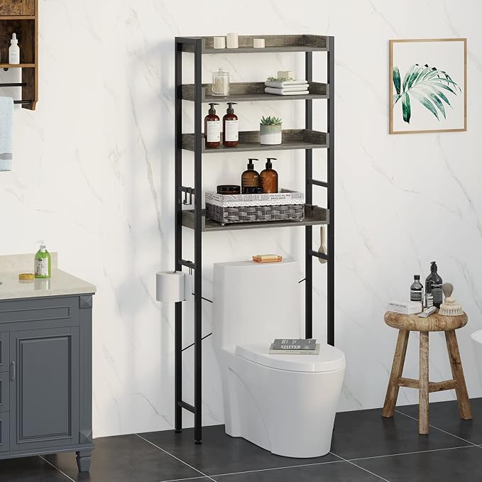 Rolanstar Over The Toilet Storage 4-Tier, Sturdy Bathroom Shelf - Image 9