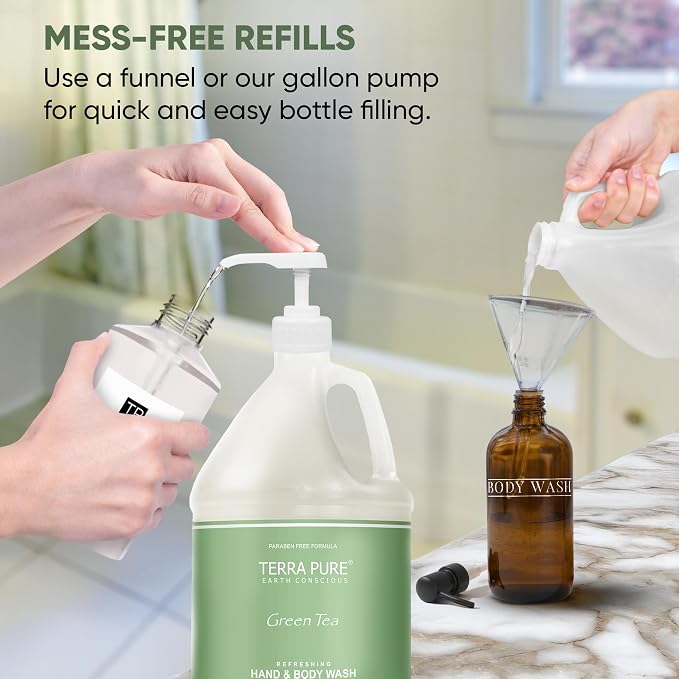 Terra Pure Hotel Body Wash/Hand Soap | One Gallon | Designed to Refill Soap - Image 6