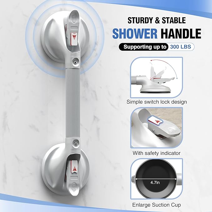 DAILYLIFE Grab Bars for Bathtubs and Showers, 19 inch Shower Handles for - Image 3