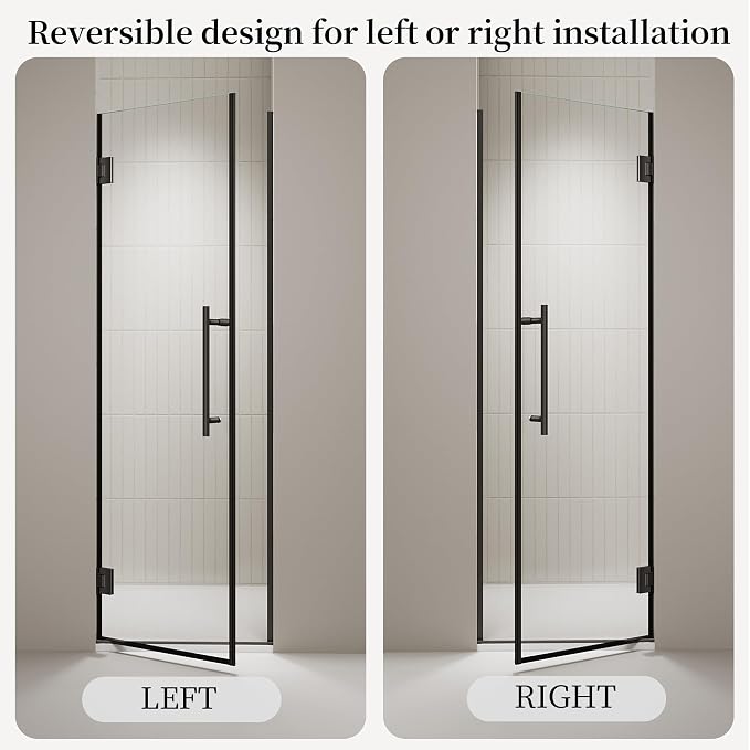 Frameless Hinged Shower Door, Single Swing Shower Panel - Image 8