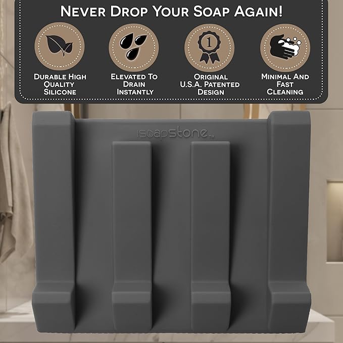 Silicone Soap Dish Self Draining Bar Soap Holder - Image 3