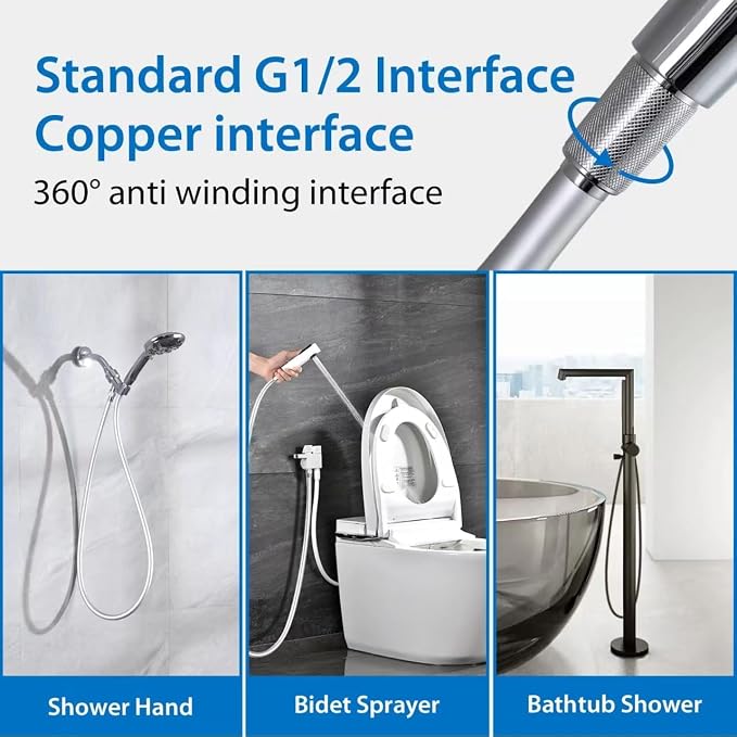 Shower Hose PVC, Explosion Proof Anti Winding Showerhead Hoses Extra Long - Image 5