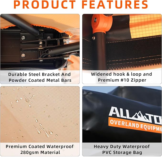 ALL-TOP Vehicle Awning 270 Degree 8.2' Rooftop Pull-Out Retractable 4x4 - Image 3