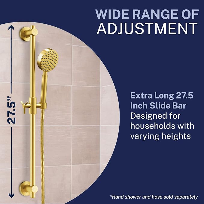 HammerHead Showers® Solid Metal 27.5 Inch Shower Slide Bar - Image 7