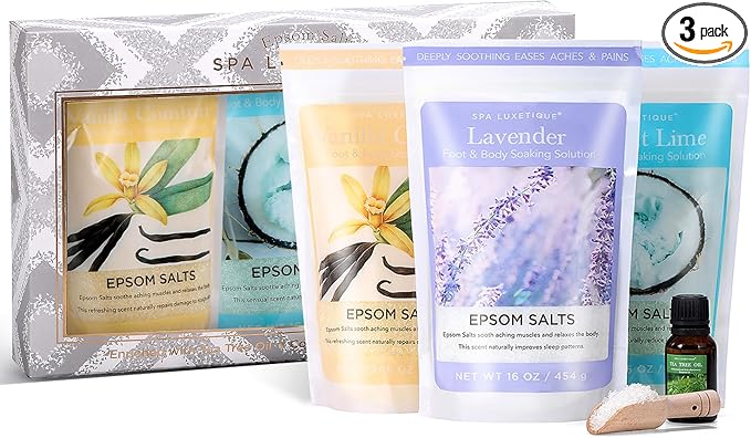 Bath Salts for Women, Spa Luxetique Epsom Salts for Soaking, Vanilla and by spaluxetique