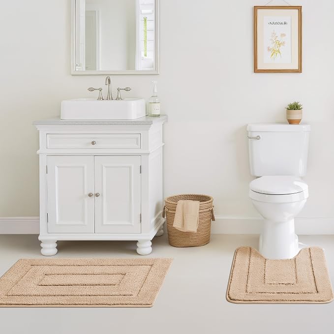 GRANNY SAYS Bathroom Rugs Sets 2 Piece, Soft Absorbent Microfiber Bath Mats - Image 2