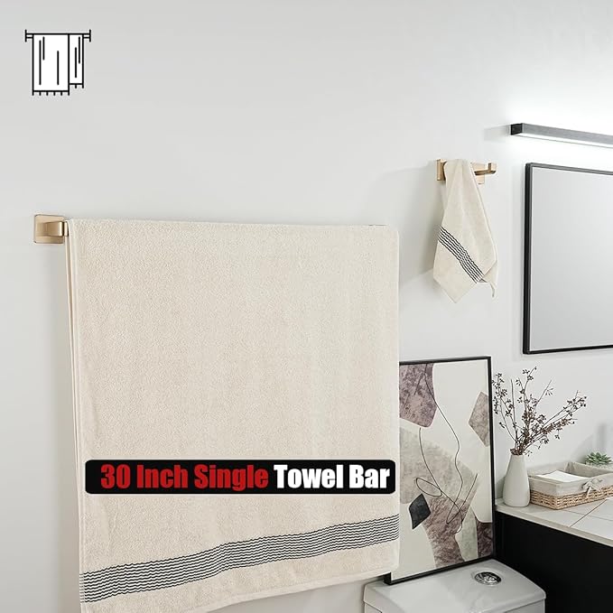 JQK Champagne Bronze Bath Towel Bar, 30 Inch 304 Stainless Steel Thicken 0.8mm - Image 6