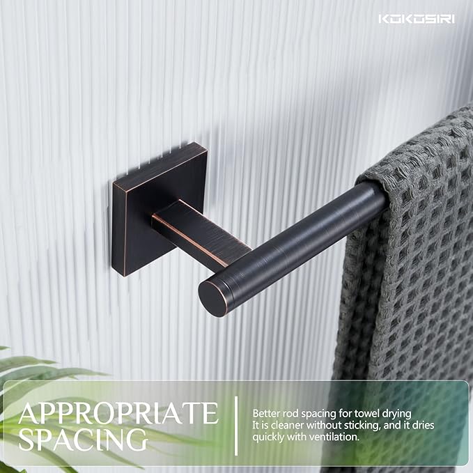 KOKOSIRI Bathroom Towel Bar Bath Towel Holders - Image 5