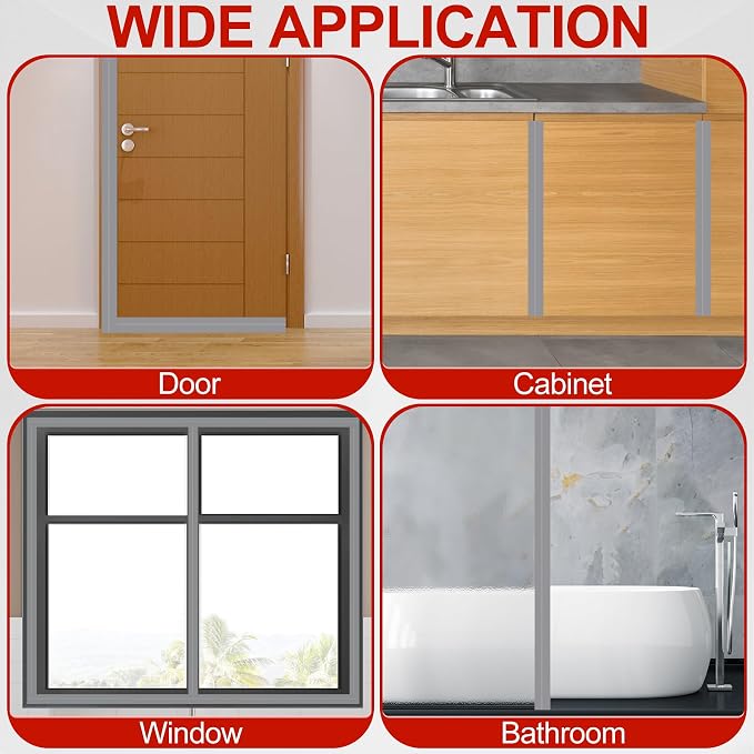 MYFAMIREA Door Weather Stripping 2IN x 20FT Door Draft Stopper Seal Tape - Image 7