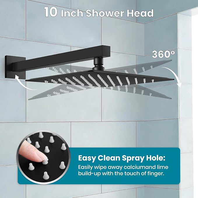 gotonovo Shower System with Tub Spout Wall Mounted Rain Shower Head and Handle - Image 5