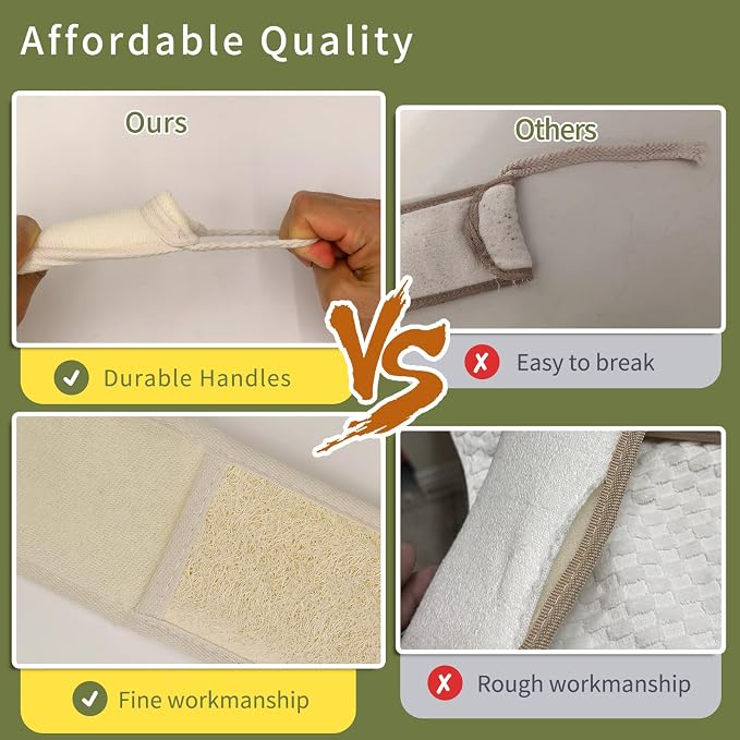 Natural Loofah Back Scrubber for Women, Exfoliating Bath Luffa Sponge Made from - Image 5