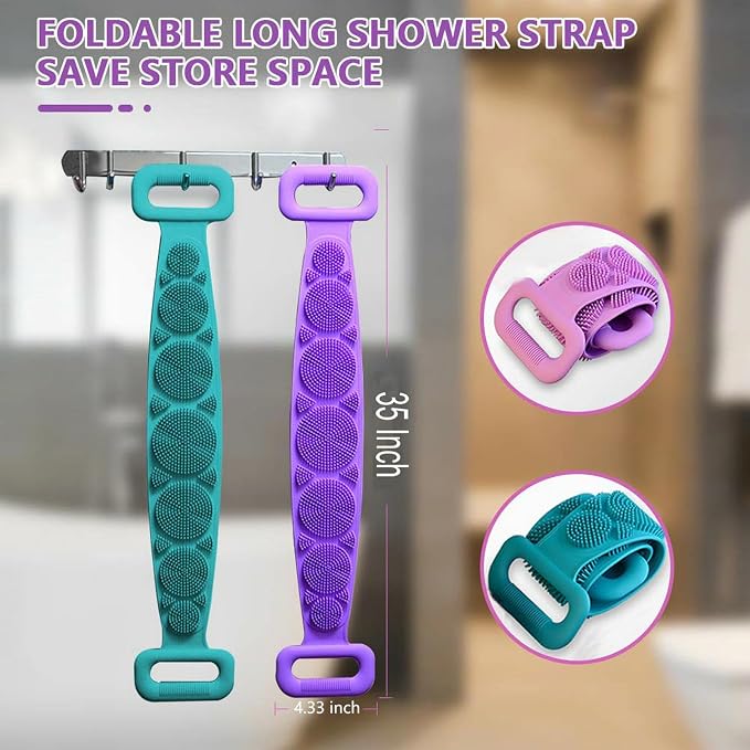 Silicone Back Scrubber for Shower, Silicone Body Scrubber, 35 Inch Extra Long - Image 2