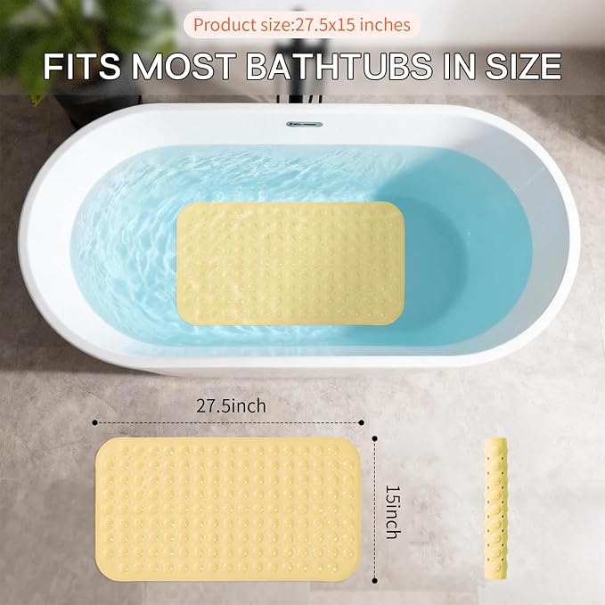 Anti-Slip Bathtub Shower mat, 27.5×14.5（Approximately 70×37cm） inch Soft - Image 3