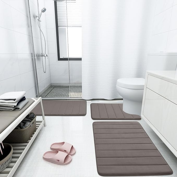 Buganda Memory Foam Bath Mat, Ultra Soft and Non-Slip Bathroom Rugs, Water - Image 6