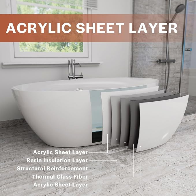 Empava EMPV-FT1503 71" Acrylic Freestanding Bathtub - Image 5