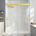 Frameless Shower Door, 55-60" W x 76" H Sliding Glass Shower Door, 1/4'' SGCC by EASYWORC