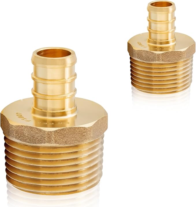HeSun 100-Pack PEX Fittings, 1/2" PEX x 3/4" Male NPT, Brass Pex Male Adapter by HeSun