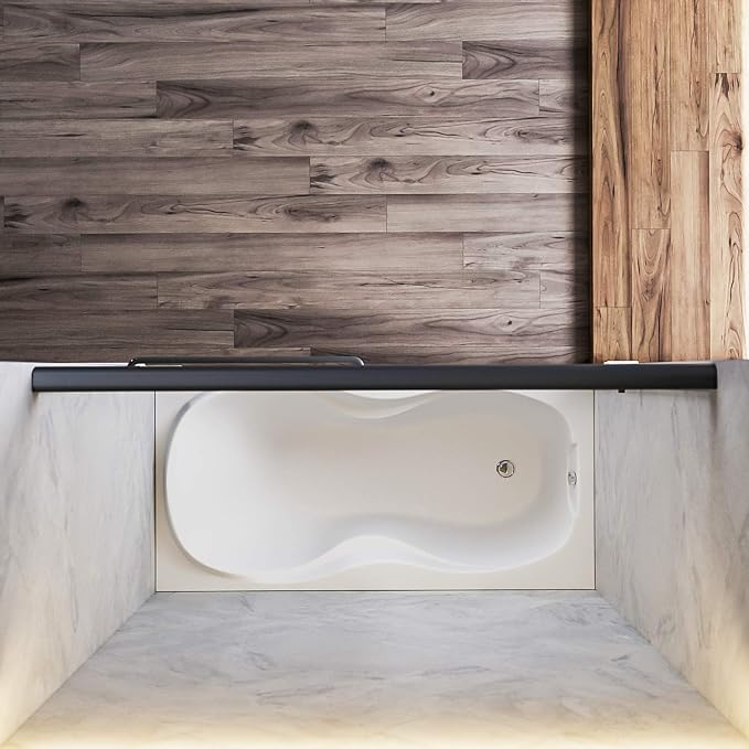 SUNNY SHOWER Bathtub Shower Door Glass Sliding Tub Door Semi-Frameless 1/4" - Image 2